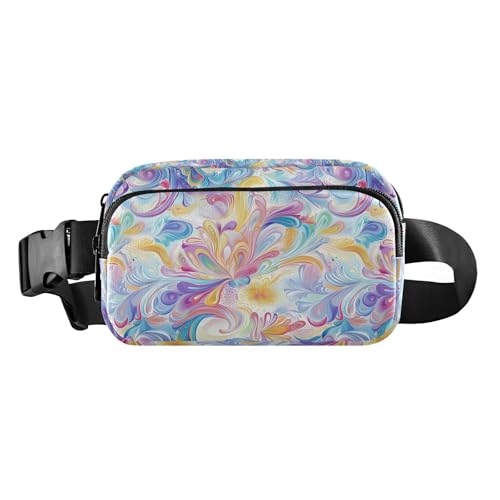 Abstrakte Kunst, bunte Blätter, modische Bauchtasche für Männer und Frauen, wasserdichte Crossbody-Sporttasche mit verstellbarem Riemen für Einkaufen, Sport, Arbeit Abstrakte Kunst, bunte Blätter, modische Bauchtasche für Männer und Frauen, wasserdichte Crossbody-Sporttasche mit verstellbarem Riemen für Einkaufen, Sport, Arbeit von tplaotee
