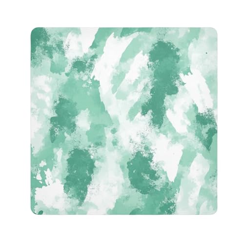 Abstraktes Aquarell-Minzgrün/Creme-Weiß, selbstklebendes Make-up, Reisetasche, Organizer, Verpackung, Kameralinse, Tuch für Toilettenartikel, Größe 55,1 x 55,1 cm von tplaotee