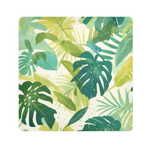 Aquarell-Make-up-Tasche, Motiv: Monstera Deliciosa, Blätter, Grün, Reise-Organizer, Verpackung, Kamera-Objektiv-Tuch, Wrapper für Toilettenartikel, Größe 55,1 x 55,1 cm von tplaotee