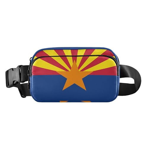 Arizona Gürteltasche mit Staatsflagge, Az Blau / Rot, stilvolle Bauchtasche für Damen, Herren, Teenager, wasserdicht, Crossbody-Sporttasche mit verstellbarem Gurt, für Reisen, Fitnessstudio, Arbeit von tplaotee