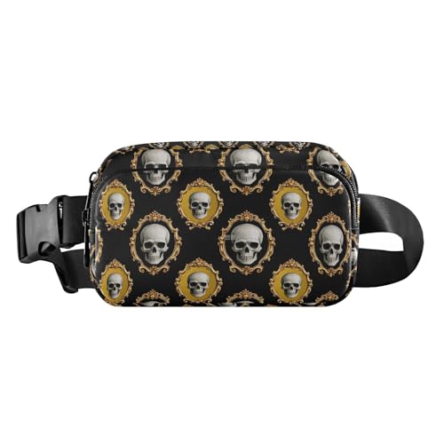 Barock weißer Totenkopf trendige Hüfttasche Bauchtasche für Damen Herren Teenager Kleine Bauchtasche Gürtel mit verstellbarem Gurt für Einkaufen Sport Arbeit Barock weißer Totenkopf trendige Hüfttasche Bauchtasche für Damen Herren Teenager Kleine Bauchtasche Gürtel mit verstellbarem Gurt für Einkaufen Sport Arbeit von tplaotee