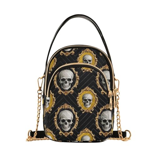 Barocker weißer Totenkopf, trendiger Rucksack für Damen, Crossbody mit mehreren Taschen, Handtaschen für Frauen für Mütter von tplaotee