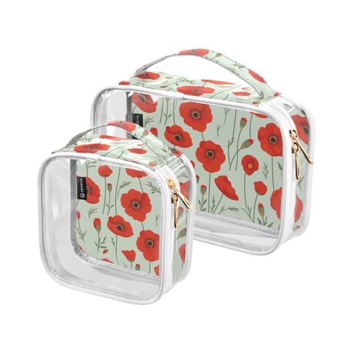 Bolsa de almacenamiento Kulturbeutel für Herren, transparent, dekorativ, TSA-genehmigt, Ölgemälde, Mohnblumen, wiederverwendbar, klein, Make-up-Tasche, Rasierzubehör, 2 Stück Bolsa de almacenamiento Kulturbeutel für Herren, transparent, dekorativ, TSA-genehmigt, Ölgemälde, Mohnblumen, wiederverwendbar, klein, Make-up-Tasche, Rasierzubehör, 2 Stück von tplaotee
