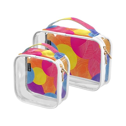Bolsa de almacenamiento Kulturbeutel für Herren, transparent, dekorativ, TSA-genehmigt, abstraktes buntes Kugelgarn, transparente Make-up-Tasche, Reise-Rasierutensilien, 2 Stück Bolsa de almacenamiento Kulturbeutel für Herren, transparent, dekorativ, TSA-genehmigt, abstraktes buntes Kugelgarn, transparente Make-up-Tasche, Reise-Rasierutensilien, 2 Stück von tplaotee
