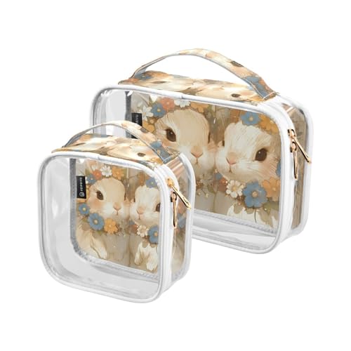 Bolsa de maquillaje Kulturbeutel für Herren, transparent, dekorativ, TSA-genehmigt, Ostern, niedlicher Hase, multifunktional, Make-up-Tasche, Rasierset, 2 Stück Bolsa de maquillaje Kulturbeutel für Herren, transparent, dekorativ, TSA-genehmigt, Ostern, niedlicher Hase, multifunktional, Make-up-Tasche, Rasierset, 2 Stück von tplaotee