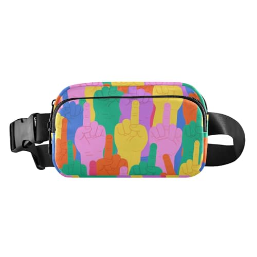 Bunte Cartoon-Gesten, niedliche Hüfttasche, Bauchtasche für Damen, Herren, Teenager, Mehrzweck-Croose-Körper-Geldbörse mit verstellbarem Riemen für Reisen, Urlaub, Laufen Bunte Cartoon-Gesten, niedliche Hüfttasche, Bauchtasche für Damen, Herren, Teenager, Mehrzweck-Croose-Körper-Geldbörse mit verstellbarem Riemen für Reisen, Urlaub, Laufen von tplaotee