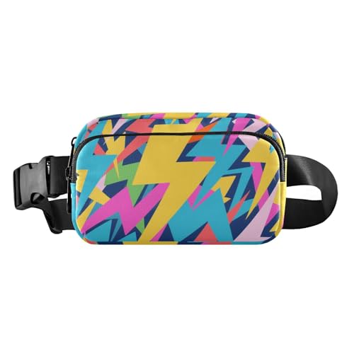 Bunte Cartoon-Lightning-Hüfttasche für Damen, Herren, Teenager, kleine Croose-Körper-Geldbörse mit verstellbarem Riemen für Reisen, Urlaub, Laufen von tplaotee