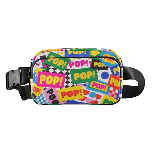 Bunte Cartoon-Pop-Mode-Hüfttasche für Damen, Herren, Teenager, Mini-Brustgürtel, Bauchtasche mit verstellbarem Riemen für Einkaufen, Sport, Arbeit von tplaotee