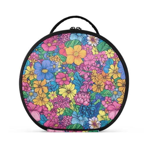 Bunte Make-up-Tasche mit Fächern und Griff, stilvolle Kosmetiktasche für Geldbörse mit verstellbaren Trennwänden, 27,9 cm von tplaotee