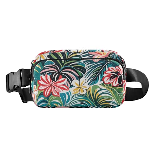 Bunte Sommer-Gürteltasche mit hawaiianischen Blumen, modische Bauchtasche für Männer und Frauen, Mehrzweck-Crossbody-Tasche mit verstellbarem Riemen für Radfahren, Wandern, Fitnessstudio Bunte Sommer-Gürteltasche mit hawaiianischen Blumen, modische Bauchtasche für Männer und Frauen, Mehrzweck-Crossbody-Tasche mit verstellbarem Riemen für Radfahren, Wandern, Fitnessstudio von tplaotee