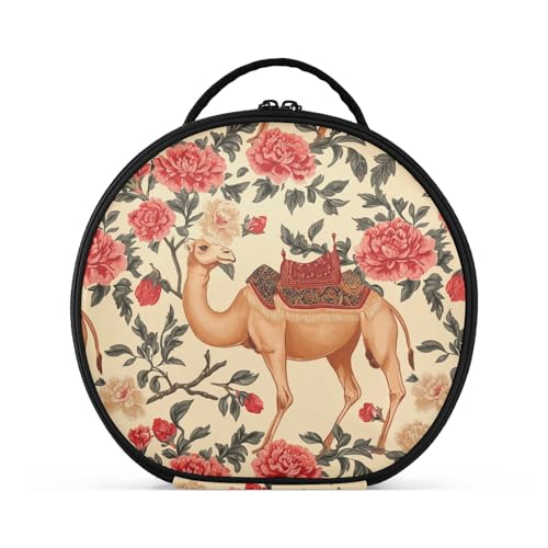 Carnation Camel Kulturbeutel, Reisegröße, Zubehör, Essentials, Reisetaschen für Damen, mit verstellbaren Trennwänden, 27,9 cm von tplaotee