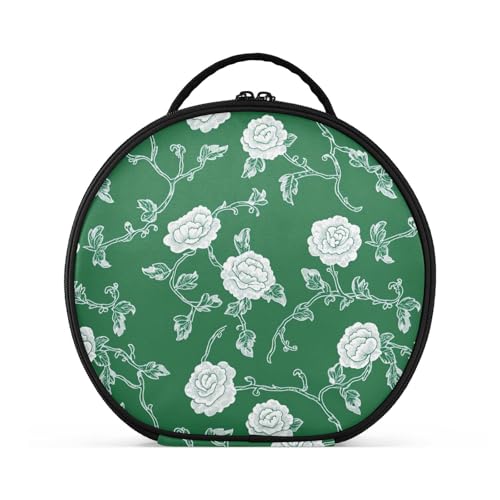 Carnation Lace Smaragdgrüner Kulturbeutel, vertikal, freistehend, wasserdicht, Kosmetiktasche für Geldbörse, mit verstellbaren Trennwänden, 27,9 cm von tplaotee