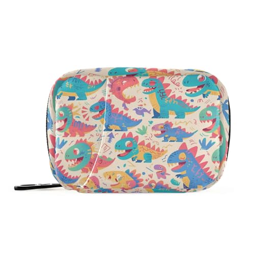 Cartoon-Pillen-Organizer mit lustigen Dinosauriern, mit abnehmbaren Fächern, aufsteckbare Pillendose, Reise-Pillen-Organizer von tplaotee