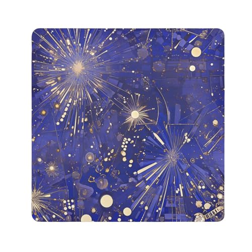 Chic Abstraktes Feuerwerk platzende Malerei blau gold magisch selbstklebend Make-up Reisetasche Tuch Reise Kulturbeutel Organizer Wrap Kamera Objektiv Tuch Wrapper Make-up für Frauen Größe 55,1 x 55,1 von tplaotee