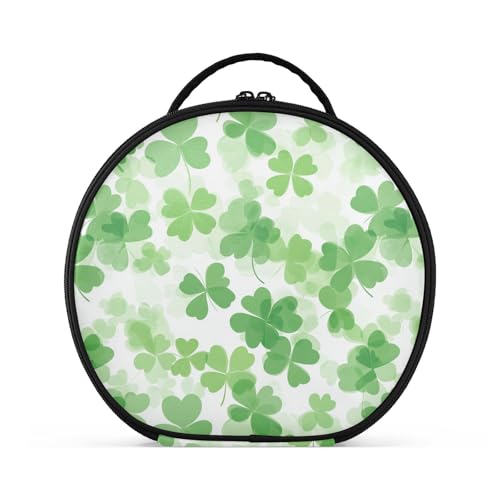 Clover St Leaf Kosmetiktasche, vertikal, freistehend, stilvolle Kulturtasche für Damen, mit verstellbaren Trennwänden, 27,9 cm, Grün von tplaotee