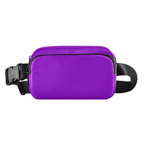 Dunkelviolett, einfarbig, niedlich, Umhängetasche, Hüfttasche für Damen, Herren, Teenager, wasserdicht, Crossbody-Tasche mit verstellbarem Gurt, für Reisen, Einkaufen, Laufen von tplaotee
