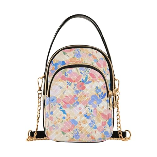 Elegante und trendige Umhängetasche für Damen mit mehreren Taschen, Blumenmuster, Pastellrosa, Blau Elegante und trendige Umhängetasche für Damen mit mehreren Taschen, Blumenmuster, Pastellrosa, Blau von tplaotee
