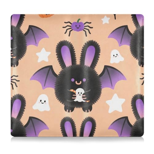 Evil Black Rabbit on Halloween Leather Auto Registration Insurance & ID Card Holder Essential Wallet Case for Cards, Essential Document, Driver License Vehicle Paperwork von tplaotee