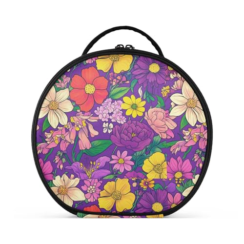Farbige Ölgemälde-Reisetasche mit Fächern und Griff, Essentials, Make-up-Tasche für Damen, mit verstellbaren Trennwänden, 27,9 cm von tplaotee