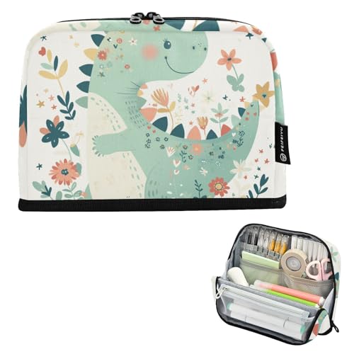 Federmäppchen mit Cartoon-Dinosaurier-Motiv, kindlich, Pastellfarben, großes Fassungsvermögen, leichte Schreibwarentasche für Damen, Büro, Bolsad para herramientas von tplaotee