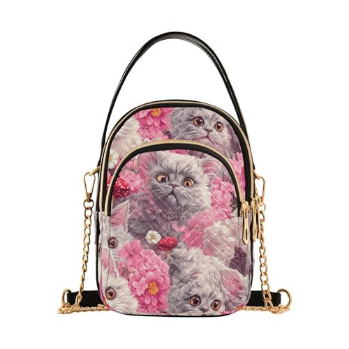 Fierce Selkirk Rex Cats Realistischer Stil, trendige Umhängetasche für Damen, mit mehreren Taschen, Handtaschen für Damen, Essentials für Damen von tplaotee