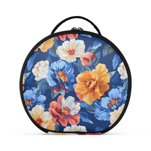 Florals Kulturbeutel mit Pfingstrosen, mit Fächern und Griff, Largoiletry Bag für Damen, mit verstellbaren Trennwänden, 27,9 cm von tplaotee