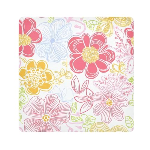 Fresh Spring einfache bunte Blumen schützende Toilettenartikeltasche Tuch Reisetasche Organizer Wrap Kamera Objektiv Tuch Wrapper Organizer Taschen für Frauen Größe 55,1 x 55,1 cm von tplaotee