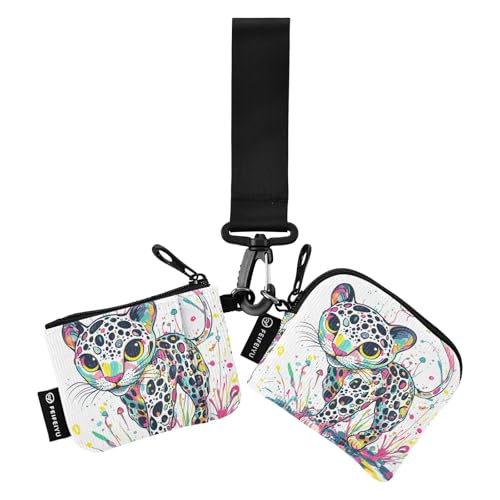 Funny Leopard Dual Wristlet Wallets for Women Compact Size Change Purse Key Holder with Keychain for Work Travel 2 Pcs, Lustiger Leopard, 1 size, Art Deco Funny Leopard Dual Wristlet Wallets for Women Compact Size Change Purse Key Holder with Keychain for Work Travel 2 Pcs, Lustiger Leopard, 1 size, Art Deco von tplaotee