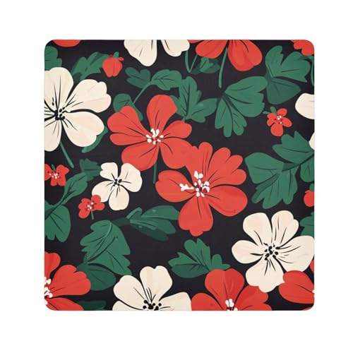 Geranium Ethnische Kunst Cartoon-Stil schützende Make-up-Tasche Tuch Reise Kulturbeutel Organizer Wrap Kamera Objektiv Tuch Wrapper Organizer Tasche für Frauen Größe 55,1 x 55,1 cm von tplaotee