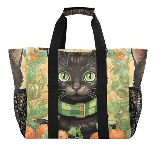 Große Einkaufstasche, Einkaufstasche, Einkaufstasche, wiederverwendbar, faltbar, Strandtasche mit Taschen, Leinen-Wäschesack von tplaotee