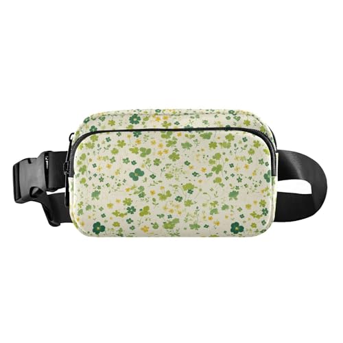 Gürteltasche mit kleinem Blumenmotiv, für Damen, Herren, Teenager, Mini-Umhängetasche mit verstellbarem Riemen, für Reisen, Einkaufen, Laufen, Grün von tplaotee