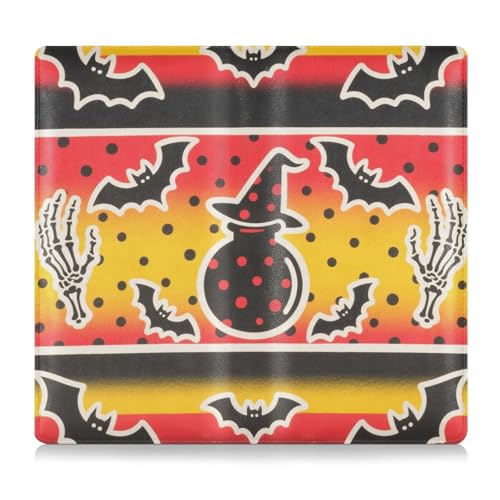 Halloween Gradient Stripe Premium Leder Auto Registrierung und Versicherungshalter Essential Wallet Case für Fahrer Auto Besitzer Anhänger Motorrad Boot von tplaotee