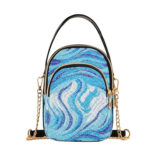 Hellblaue Wave Snowflake trendige Umhängetasche mit mehreren Taschen Handtasche für die Arbeit von tplaotee