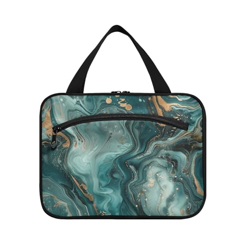 Herren-Kulturbeutel mit abstraktem grünem und goldfarbenem Marmormuster, zum Aufhängen, mit Haken, faltbare Designer-Medizintaschen für Reisen, ein Muss für Arbeit, Bolsa de Maquillaje para mujer M Herren-Kulturbeutel mit abstraktem grünem und goldfarbenem Marmormuster, zum Aufhängen, mit Haken, faltbare Designer-Medizintaschen für Reisen, ein Muss für Arbeit, Bolsa de Maquillaje para mujer M von tplaotee