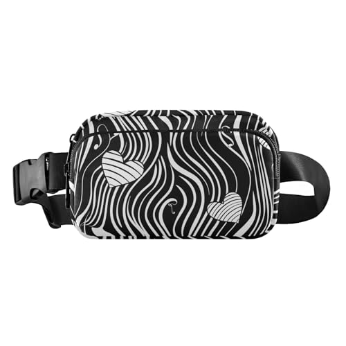 Hüfttasche für Damen und Herren, Motiv: Valentins-Musikmuster, Safari, niedliche Gürteltasche für Damen und Herren, Mehrzweck-Umhängetasche, Diebstahlschutz, Hüfttasche mit verstellbarem Gurt für von tplaotee
