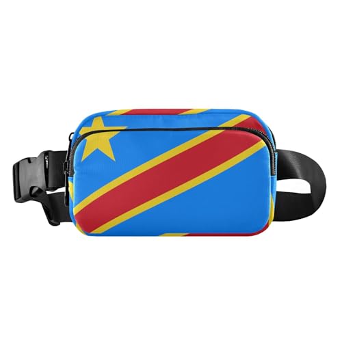 Kinshasa stilvolle Umhängetasche mit Demokratischer Republik Kongo, Gürteltasche für Damen und Herren, große Kapazität, Gürteltasche, Reisebrieftasche mit verstellbarem Riemen für Einkaufen, Sport von tplaotee