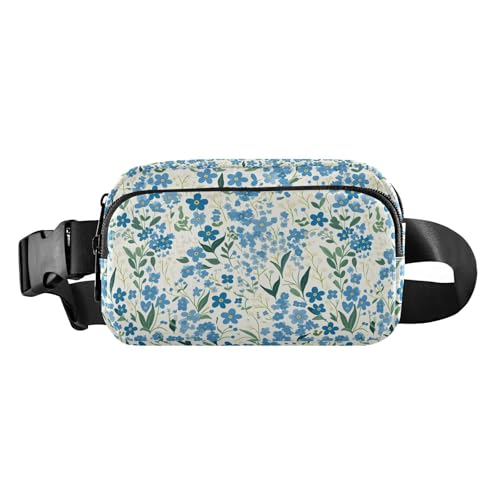 Kleine Gürteltasche mit Blumenmuster, Blau und Grün, stilvolle Bauchtasche für Damen und Herren, Mehrzweck-Tragetasche, Brusttasche mit verstellbarem Gurt, für Reisen, Fitnessstudio, Arbeit Kleine Gürteltasche mit Blumenmuster, Blau und Grün, stilvolle Bauchtasche für Damen und Herren, Mehrzweck-Tragetasche, Brusttasche mit verstellbarem Gurt, für Reisen, Fitnessstudio, Arbeit von tplaotee