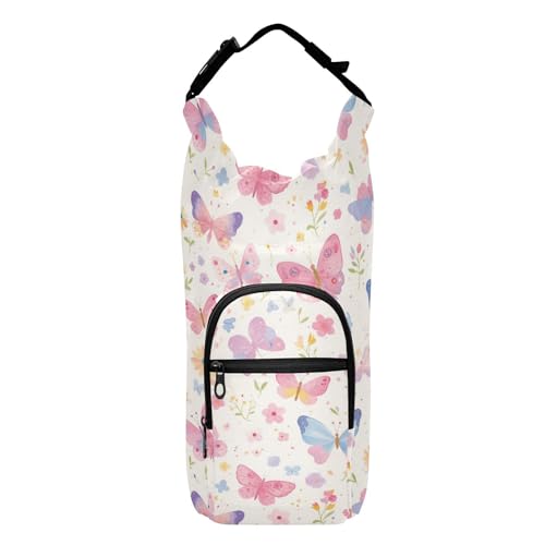 Kleine Schultertasche mit Wasserflaschenhalter, tragbar, isoliert, für 590 ml, 680 ml, 907 ml, 1134 ml, Rosa von tplaotee