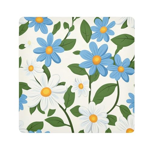 Kleines blaues Gänseblümchen mit magischen selbstklebenden Make-up-Taschen, Kulturbeutel, Organizer, Reiseverpackung, Kameralinse, Tuch für Toilettenartikel, Größe 55,1 x 55,1 cm von tplaotee
