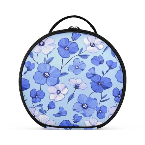 Kosmetiktasche mit Blumenmuster, französischer Cartoon-Stil, Reisegröße, Zubehör, tragbare Kosmetiktasche für Damen, mit verstellbaren Trennwänden, 27,9 cm von tplaotee