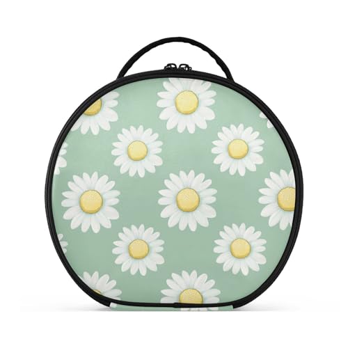 Kosmetiktasche mit Fächern und Griff, tragbare Kosmetiktasche für Damen, mit verstellbaren Trennwänden, 27,9 cm, Weiß von tplaotee