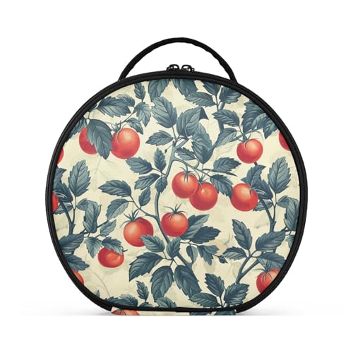 Kosmetiktasche mit Fächern und Griff, tragbare Make-up-Tasche für Damen, mit verstellbaren Trennwänden, 27,9 cm, Tomatenrot von tplaotee