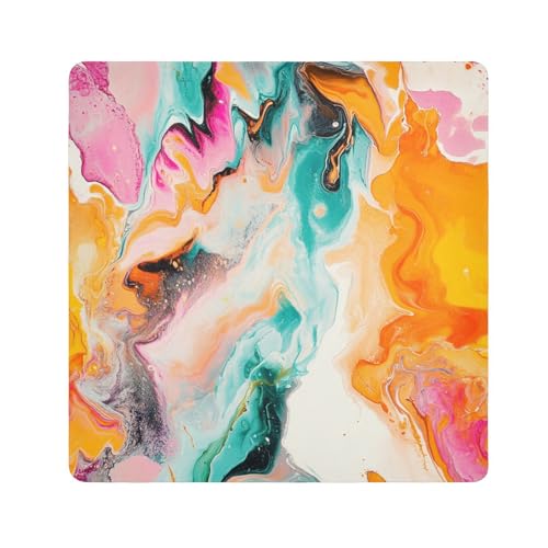 Kosmetiktasche mit Farbschmierung, mehrfarbig, abstrakt, magisch, Kulturbeutel, Organizer, Reiseverpackung, Kamera-Objektiv, Tuch für Toilettenartikel, Größe 55,1 x 55,1 cm von tplaotee