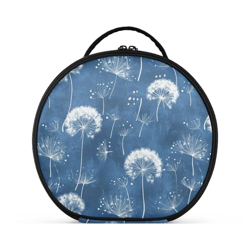 Kosmetiktasche mit Löwenzahn-Glory-Motiv, Reisegröße, Zubehör, stilvolle Reisetasche für Damen, mit verstellbaren Trennwänden, 27,9 cm, Blau von tplaotee