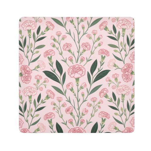 Kosmetiktasche mit Nelken-Motiv, schützend, Stoff, Make-up-Tasche, Organizer, Verpackung, Kameralinse, Tuch für Toilettenartikel, Größe 55,1 x 55,1 cm, Rosa von tplaotee