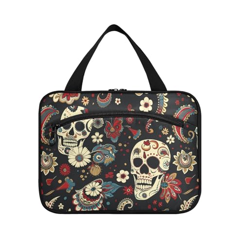 Kosmetiktasche mit Paisleymuster und Totenkopf-Motiv, zum Aufhängen, mit Haken, faltbare Designer-Tasche für Herren, für Reisende, Reisen, Parfüm de M, Paisleymuster, Totenkopf, Medium Kosmetiktasche mit Paisleymuster und Totenkopf-Motiv, zum Aufhängen, mit Haken, faltbare Designer-Tasche für Herren, für Reisende, Reisen, Parfüm de M, Paisleymuster, Totenkopf, Medium von tplaotee