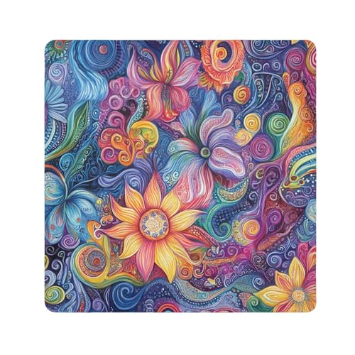 Kosmetiktasche mit abstraktem Blumenmuster, buntes Ölgemälde, tragbar, Kulturbeutel, Organizer, Reiseverpackung, Kamera-Objektivtuch, Wrapper für Damen, Größe 55,1 x 55,1 cm von tplaotee