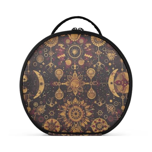 Kosmetiktasche mit abstraktem geometrischem Tribal-Muster, Boho-Kosmetiktasche, Reisegröße, Zubehör, leichte Reisetasche für Damen, mit verstellbaren Trennwänden, 27,9 cm von tplaotee