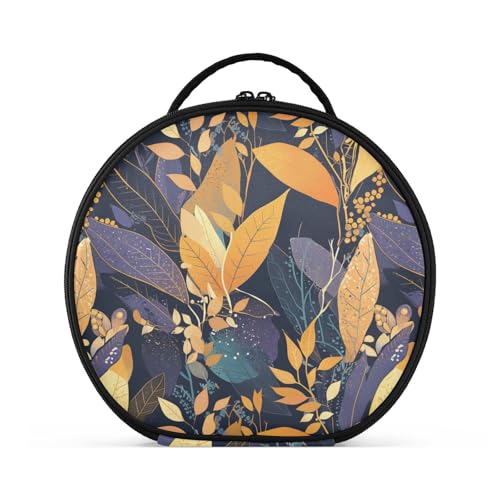 Kosmetiktasche mit buntem Blättermuster, mit Fächern und Griff, Reißverschluss, Reise-Kosmetiktasche für Damen, mit verstellbaren Trennwänden, 27,9 cm von tplaotee