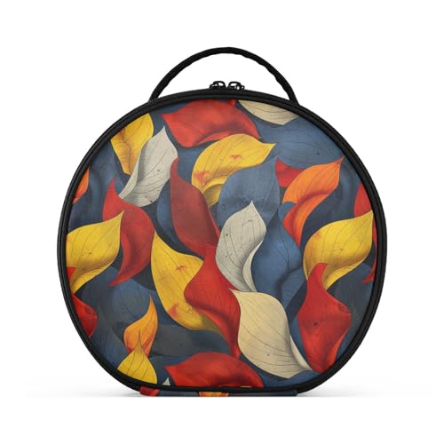 Kosmetiktasche mit bunten Blättern, vertikal, freistehend, Reißverschluss, Make-up-Tasche für Damen, mit verstellbaren Trennwänden, 27,9 cm von tplaotee